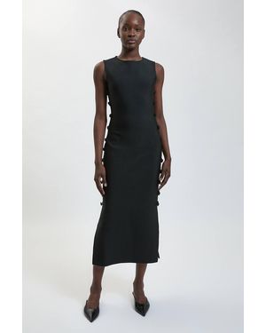 Karen Millen Petite Military Button Detail Bandage Maxi Dress - Black