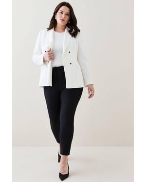 Karen Millen Plus Size Essential Techno Woven Trouser - Black
