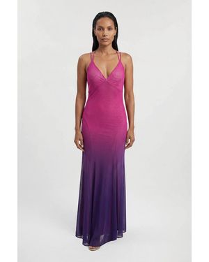 Karen Millen Ombre Sunset Mesh Strappy Beach Dress - Red