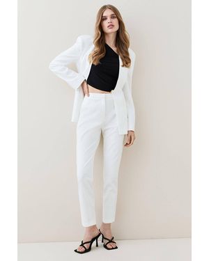 Karen Millen Essential Techno Crop Woven Trouser - Natural