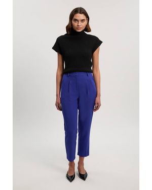 Karen Millen Compact Essential Slim Leg Tailored Trouser - Blue