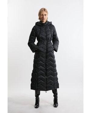 Karen Millen Lightweight Packable Maxi Coat - Black