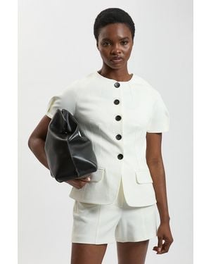 Karen Millen Compact Stretch Tailored Shorts - White