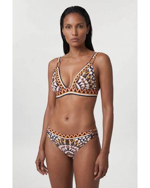 Karen Millen Tile Print Bikini Bottom - White