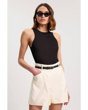 Karen Millen Tailored Satin Shorts - Black
