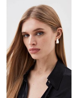 Karen Millen Round Drop Earrings - Brown