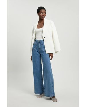 Karen Millen Denim Straight Leg Pocket Jeans - Blue