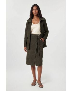 Karen Millen Suede Tie Belt Midi Skirt - Black