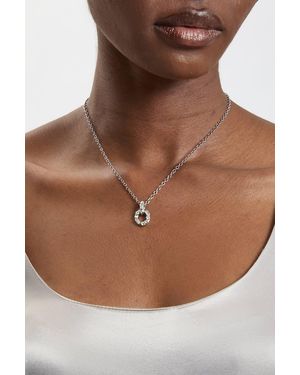 Karen Millen Crystal Chain Link Pendant Necklace - Brown