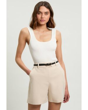 Karen Millen Tailored City Shorts - Natural