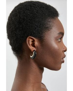 Karen Millen Tapered Resin Hoop Earrings - Black