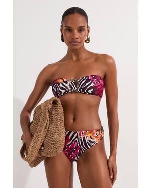 Karen Millen Slinky Bandeau Trim Detail Bikini Top - Red
