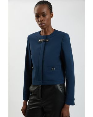 Karen Millen Trim Contrast Tailored Jacket - Blue