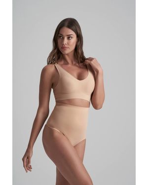 Karen Millen Invisible High Waist Thong - Natural