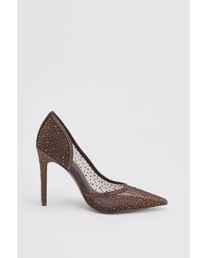 Karen Millen Crystal Embellished Stiletto Heeled Shoe - White