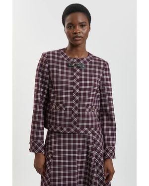 Karen Millen Check Trim Contrast Tailored Jacket