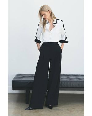 Karen Millen Forever Compact Stretch Wide Leg Tailored Trouser - Black