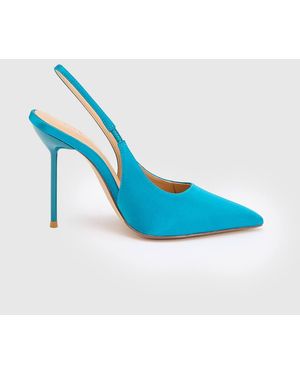 Karen Millen Satin Slingback Heeled Shoe - Blue