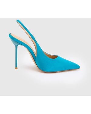 Karen Millen Satin Slingback Heeled Shoe - Blue