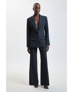 Karen Millen Tailored Stretch Straight Leg Pocket Trouser - Blue