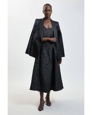 Karen Millen Jacquard Maxi Skirt - Black