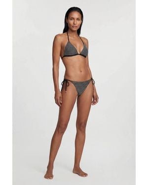 Karen Millen Studded Tie Neck Bikini Top - Black