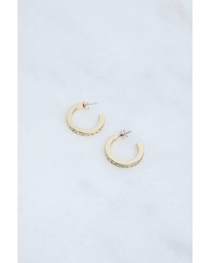 Karen Millen Hand Set European Crystal Small Hoop Earrings - Blue