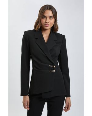 Karen Millen Trim Detail Tailored Single Breasted Blazer - Black