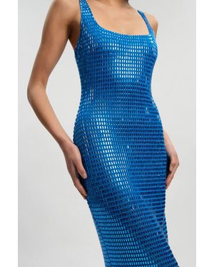 Karen Millen Premium Crystal Embellished Midi Dress - Blue