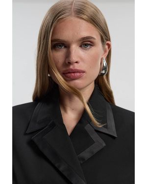 Karen Millen Tailored Tux Fitted Double Breasted Jacket - Black