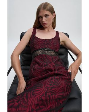 Karen Millen Premium Lace Tailored Pencil Maxi Dress