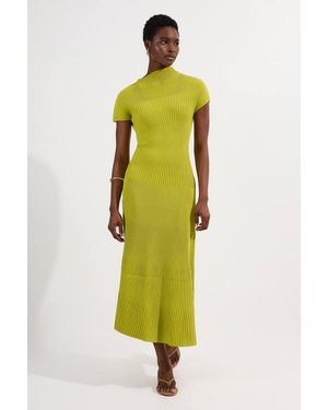 Karen Millen Stitch Detail Knit Midi Dress - Green