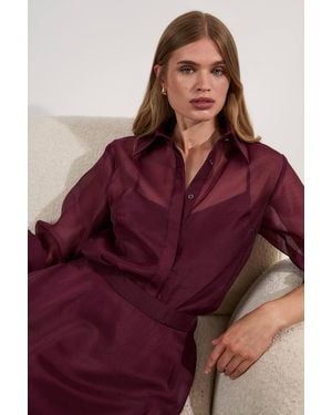 Karen Millen Organdie Woven Shirt - Purple