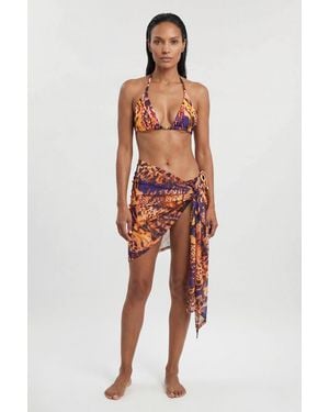 Karen Millen Abstract Animal Mesh Beach Skirt - Multicolour