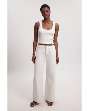 Karen Millen Denim Straight Leg Pocket Jeans - Natural