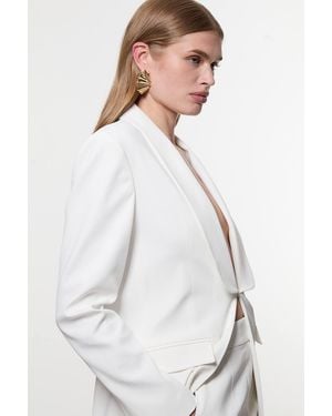 Karen Millen Exaggerated Gild Stud Earrings - White
