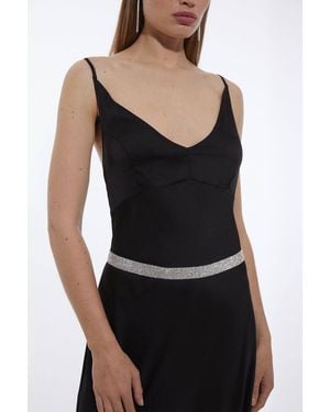Karen Millen Diamante Jewel Waist Belt - Black