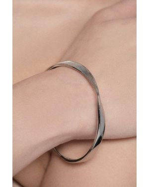 Karen Millen Tone Textured Twist Narrow Bangle - Natural