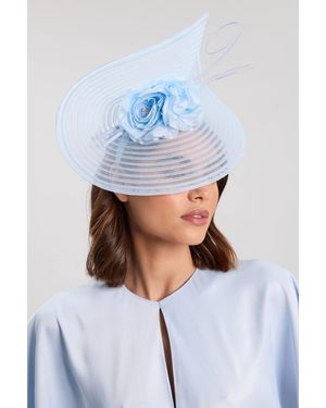 Karen Millen Asymmetric Disk Flower Detailed Fascinator - Blue