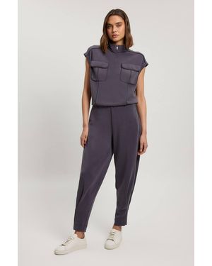 Karen Millen Premium Luxe Barrel Leg Jogger - Blue