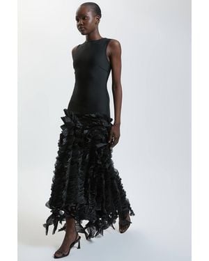 Karen Millen Texture Figure Form Bandage Knit Gown - Black