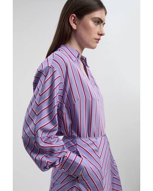 Karen Millen Cotton Stripe Tailored Shirt - Purple