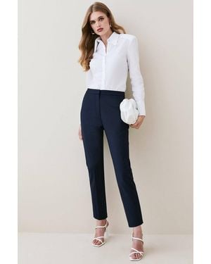 Karen Millen Essential Techno Crop Woven Trouser - Blue