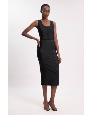 Karen Millen Bandage Midi Skirt - Black