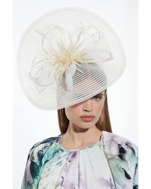 Karen Millen Feather Detail Fascinator - White