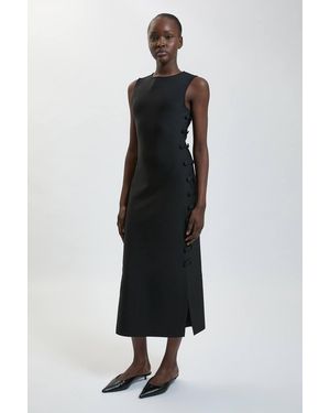 Karen Millen Military Button Detail Bandage Maxi Dress - Black