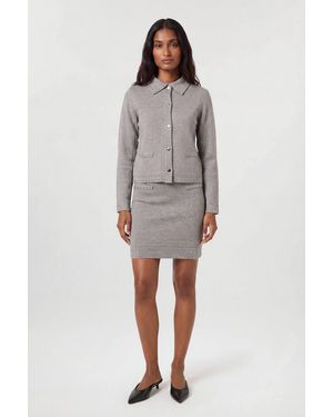 Karen Millen Studded Detail Knitted Mini Skirt - Grey