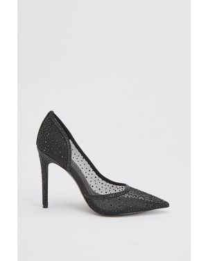 Karen Millen Crystal Embellished Stiletto Heeled Shoe - White
