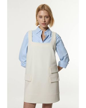 Karen Millen Compact Stretch Essential Tailored Pocket Mini Dress - Blue