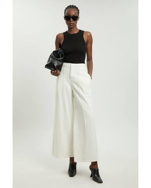 Karen Millen Denim Seam Detail Wide Leg Jeans - Multicolour